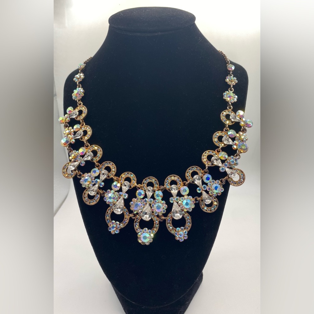 SNK Aurora Borealis Swarovski Crystal & Rhinestone Necklace